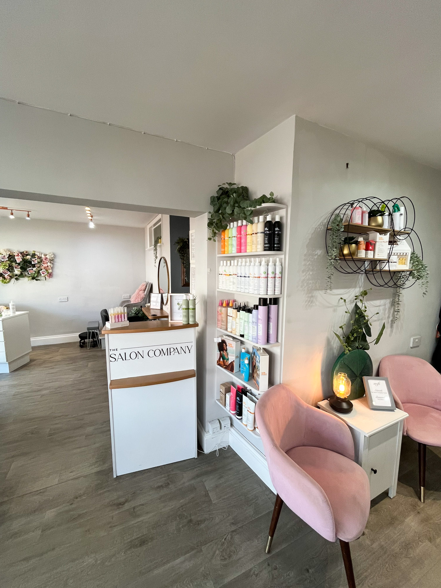 The Salon Company Waiting Area and Product Display